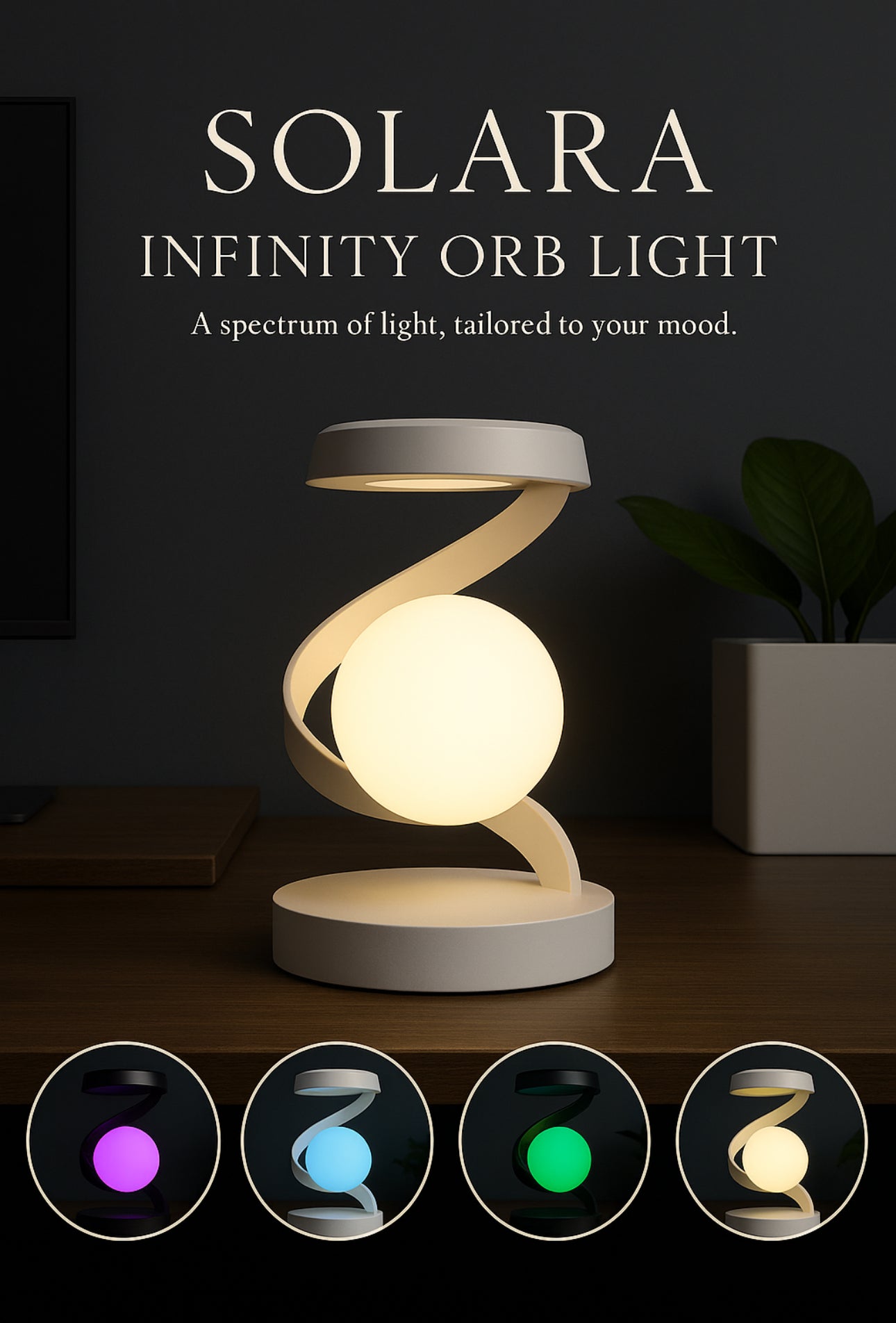 Solara Wireless Charging Infinity Orb Lamp