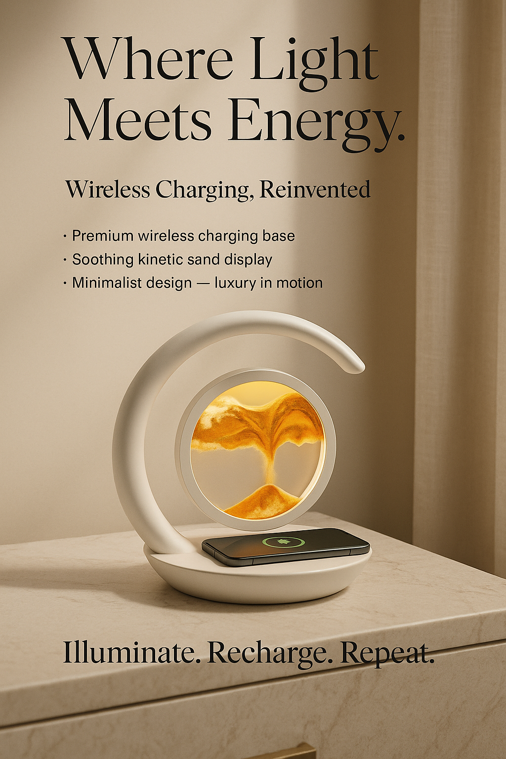 Solara Sandfall Wireless Charging Desk Lamp