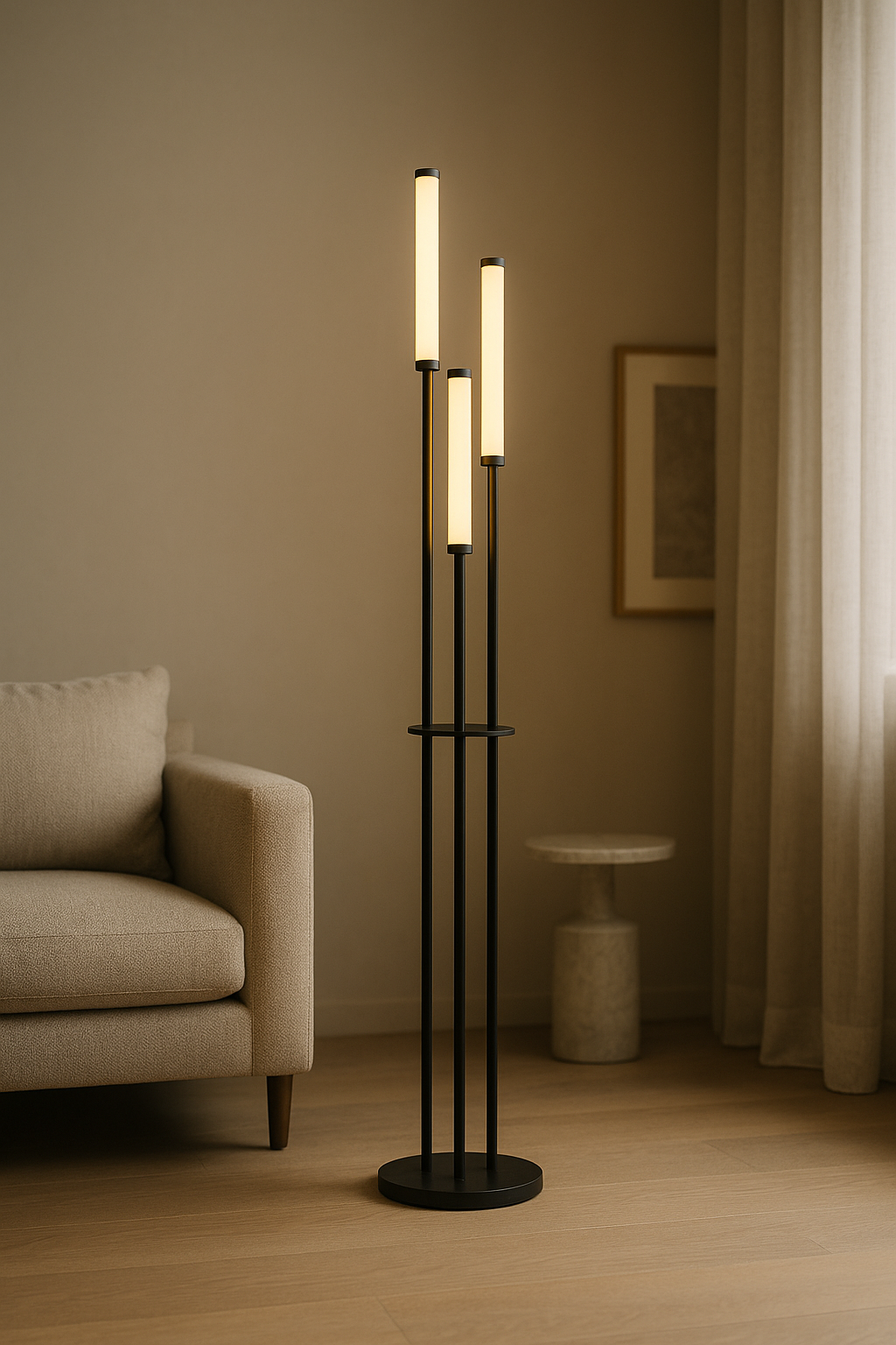 Modern Minimalist LED Floor Lamp with Acrylic Design