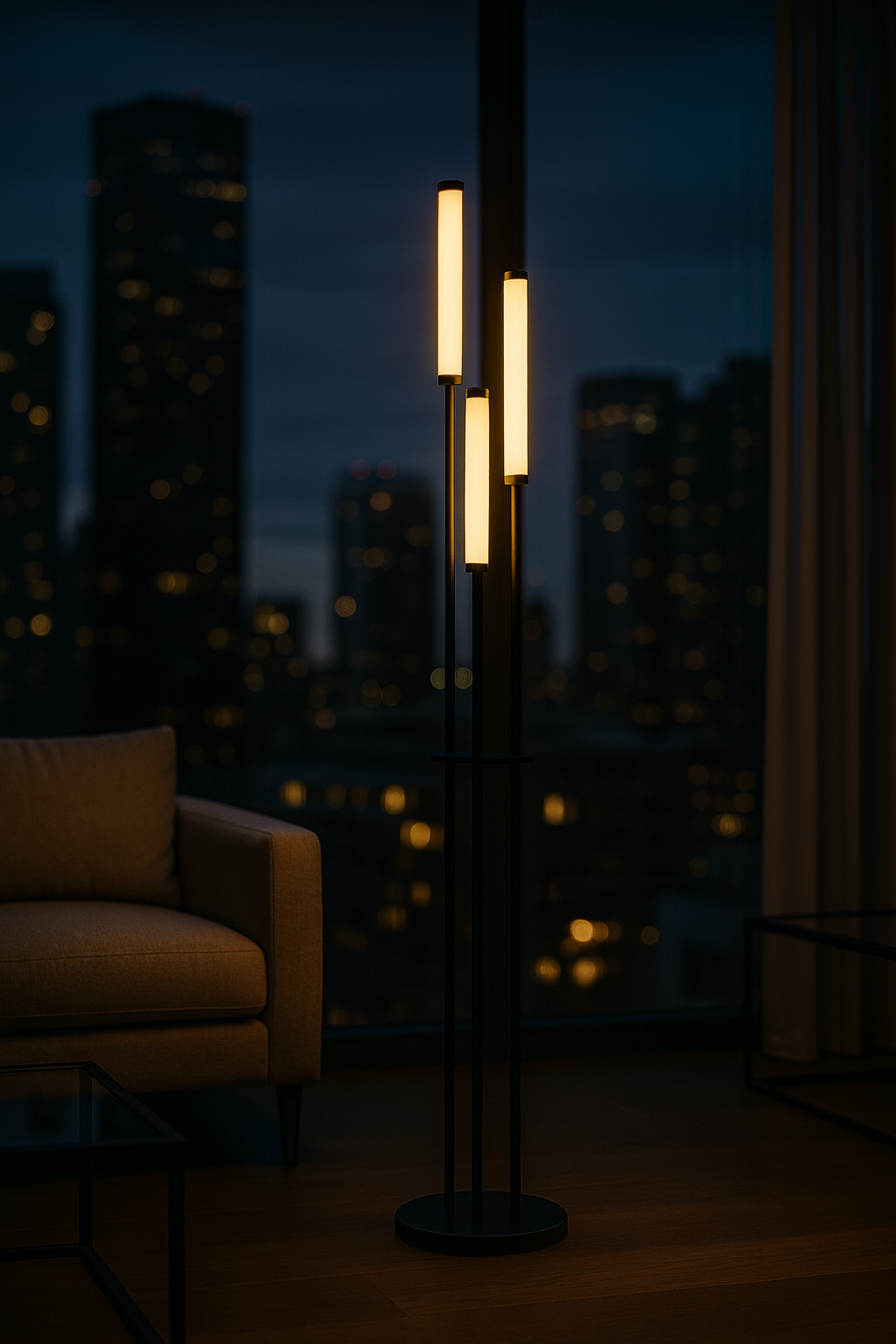 Modern Minimalist LED Floor Lamp with Acrylic Design