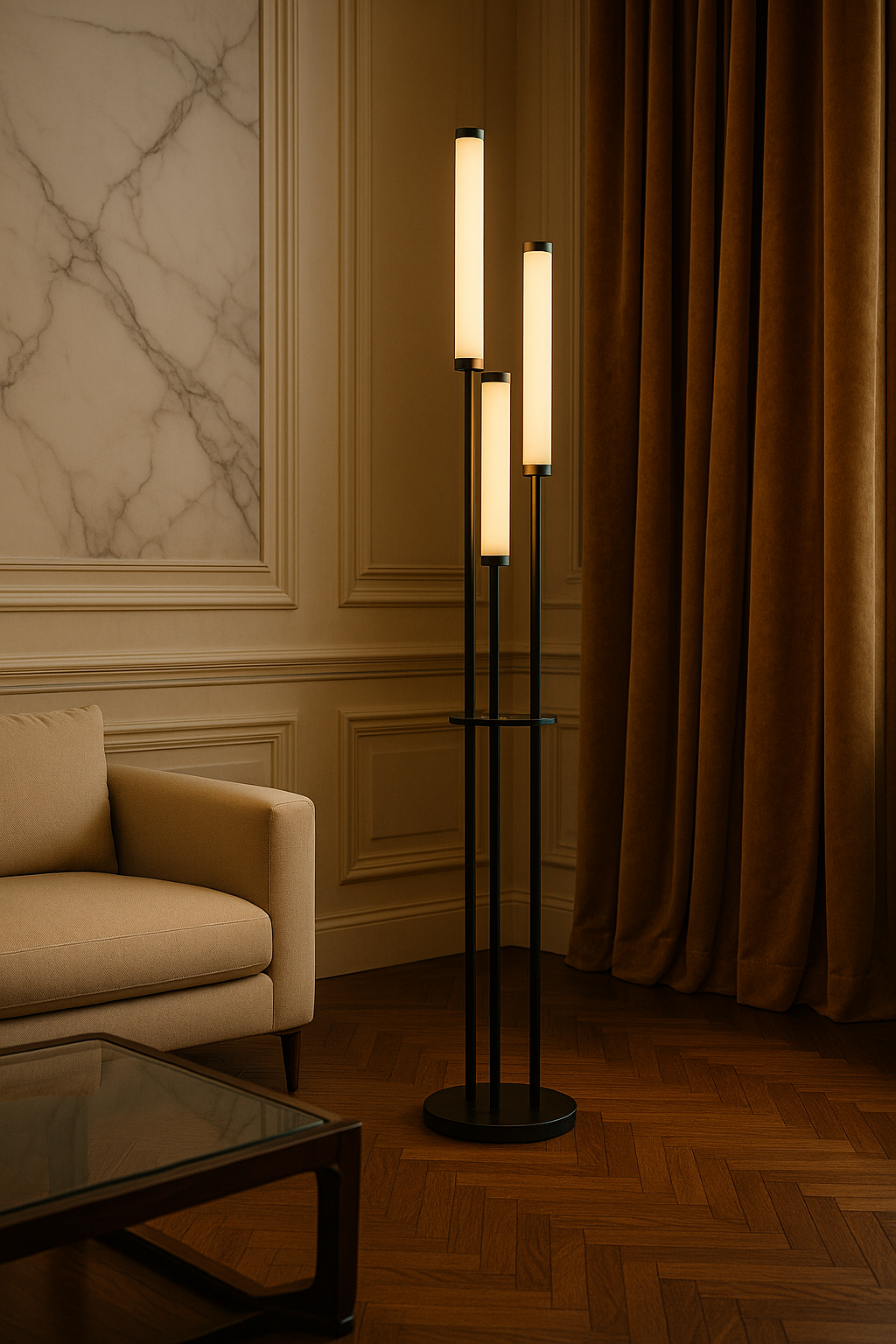 Modern Minimalist LED Floor Lamp with Acrylic Design